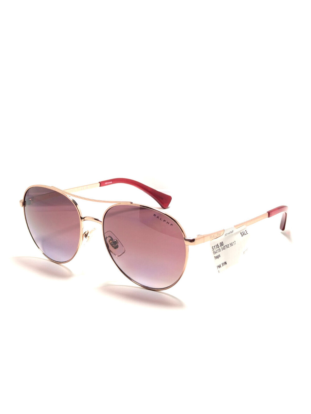 Ralph Lauren RA4135 Pink Polarized UV Gold Aviator Women's Sunglasses 55-17-140